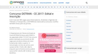 
                            12. Concurso DETRAN - CE 2017: Edital e Inscrição - Concursos no Brasil