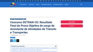 
                            10. Concurso DETRAN-CE: Resultado Final do cargo de Assistente de ...