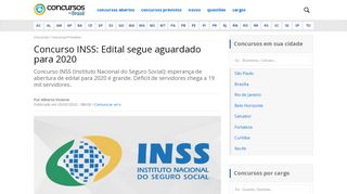 
                            3. Concurso INSS: Resultado Final divulgado - Concursos no Brasil