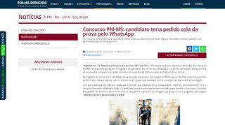 
                            12. Concurso PM-MS: candidato teria pedido cola da prova pelo ...