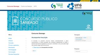 
                            8. Concurso Saneago - Acompanhar Inscrição