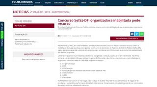 
                            11. Concurso Sefaz-DF: organizadora inabilitada pede recurso - Folha ...
