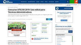 
                            7. Concurso UFSCAR 2019: Saiu edital para Técnicos Administrativos