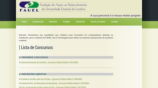 
                            10. Concursos - FAUEL | Fundação de Apoio ao Desenvolvimento da UEL