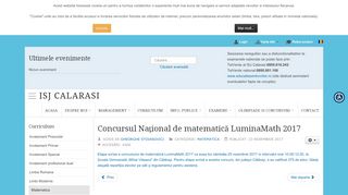 
                            11. Concursul Național de matematică LuminaMath 2017 - ISJ Calarasi