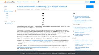 
                            6. Conda environments not showing up in Jupyter Notebook - Stack Overflow