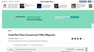 
                            11. Condé Nast Closes Gourmet and 3 Other Magazines - The New York ...