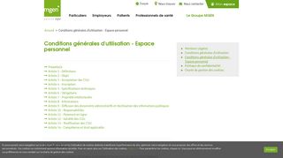 
                            8. Conditions générales d'utilisation - Espace personnel | MGEN