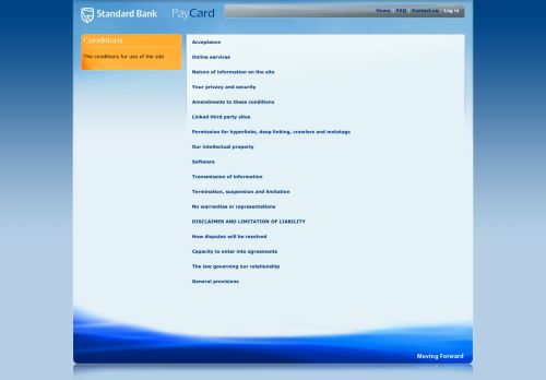 
                            6. Conditions of access - Standard Bank paycard
