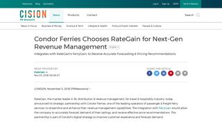 
                            4. Condor Ferries Chooses RateGain for Next-Gen Revenue ...