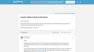 
                            11. Condor Online-Check-in Passbook (Reise, Flugzeug, fliegen) - Gutefrage