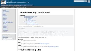
                            7. Condor/Troubleshooting - Wold Lab