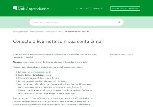 
                            13. Conectando o Evernote à sua conta do GMail – Ajuda e ...