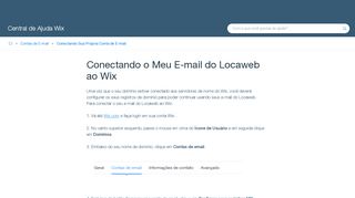 
                            7. Conectando o Meu E-mail do Locaweb ao Wix | Central de Ajuda | Wix ...