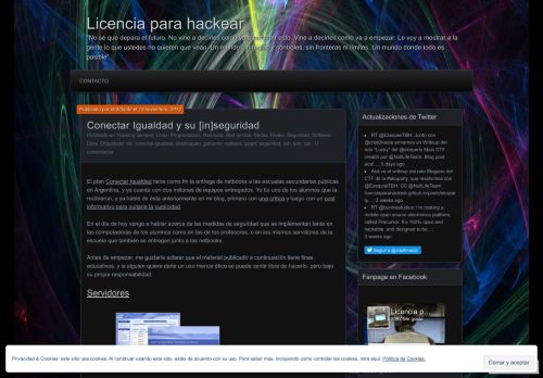 
                            11. Conectar Igualdad y su [in]seguridad | Licencia para hackear