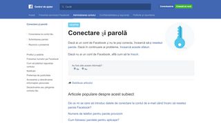 
                            5. Conectare și parolă | Centrul de ajutor Facebook | Facebook