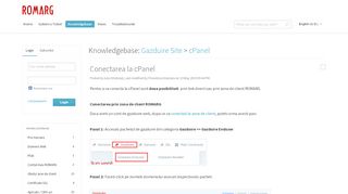 
                            8. Conectarea la cPanel - Centrul de Support - ROMARG