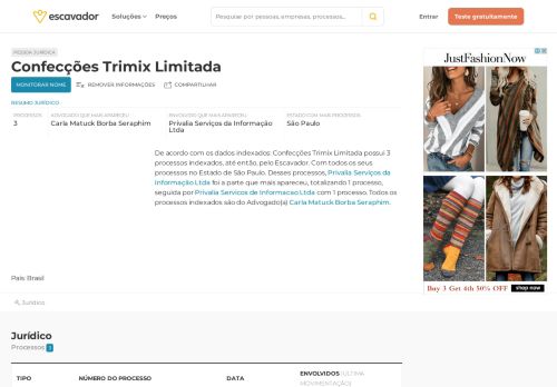 
                            13. Confecções Trimix Limitada | Escavador