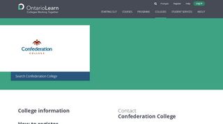 
                            12. Confederation College : ontariolearn