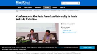 
                            10. Conference at the Arab American University in Jenin (AAUJ ...
