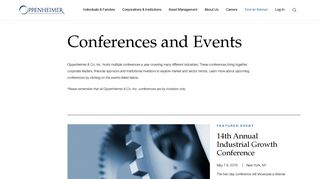 
                            12. Conferences and Events - Oppenheimer & Co. Inc.