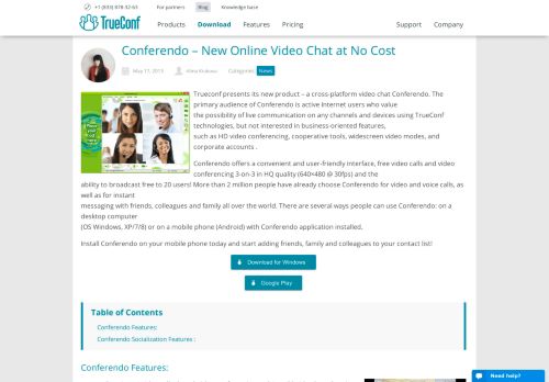 
                            5. Conferendo – New Online Video Chat at No Cost - Video ... - TrueConf