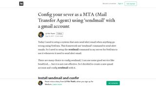 
                            7. Config your sever as a MTA (Mail Transfer Agent) using 'sendmail ...