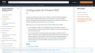 
                            10. Configuração do Amazon RDS - Amazon Relational Database Service