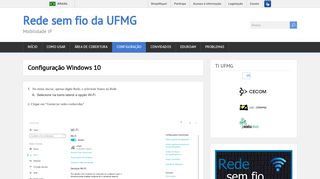 
                            9. Configuração Windows 10 – Rede sem fio da UFMG