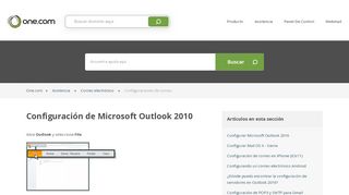 
                            4. Configuración de Microsoft Outlook 2010 – Asistencia | One.com