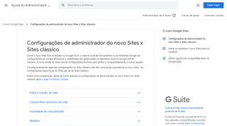 
                            9. Configurações de administrador do novo Sites x ... - Google Support