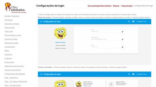 
                            4. Configurações de login – Documentação Meu Dinheiro