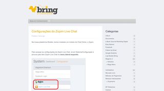 
                            12. Configurações do Zopim Live Chat | Bring e-commerce