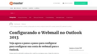 
                            6. Configurando o Webmail no Outlook 2013 - Agência Master12