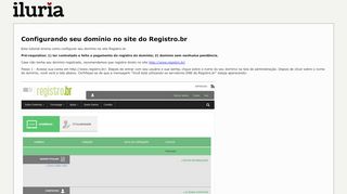 
                            7. Configurando seu domínio no site do Registro.br - Iluria