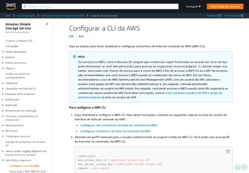 
                            4. Configurar a CLI da AWS - Amazon Simple Storage Service