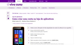 
                            9. Configurar | Criar uma conta para baixar aplicativos - Lumia 635 | Vivo
