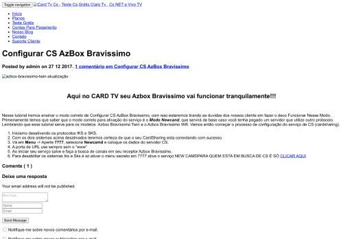 
                            10. Configurar CS AzBox Bravissimo | VIPCS - Card Tv Cs