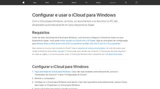 
                            3. Configurar e usar o iCloud para Windows - Suporte da Apple