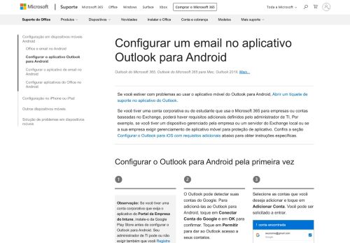 
                            8. Configurar um email no aplicativo Outlook para Android - Suporte do ...