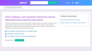 
                            12. Configurar, usar e gerenciar a Chave da conta do Yahoo para entrar e ...