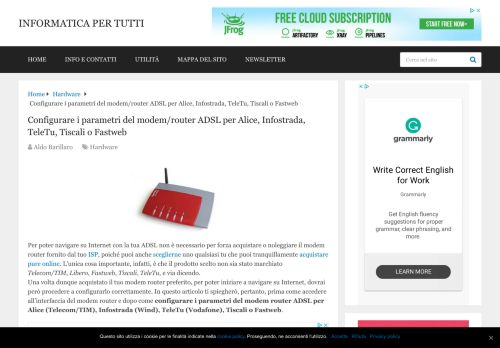 
                            6. Configurare i parametri del modem/router ADSL per Alice, Infostrada ...