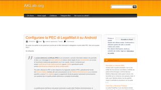
                            12. Configurare la PEC di LegalMail.it su Android | AKLab.org