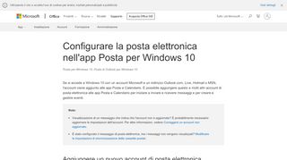 
                            11. Configurare la posta elettronica nell'app Posta per Windows 10 - Outlook