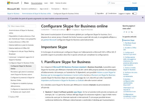 
                            8. Configurare Skype for Business online | Microsoft Docs
