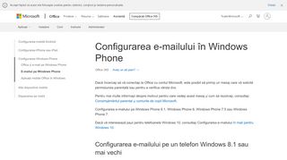 
                            5. Configurarea e-mailului în Windows Phone - Asistență Office