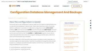 
                            4. Configuration database management and backups | OpenVPN