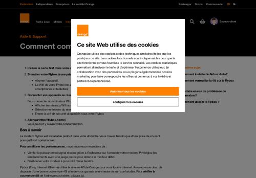 
                            3. Configuration de votre modem Flybox - Orange