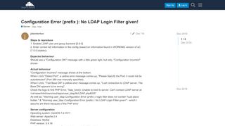 
                            4. Configuration Error (prefix ): No LDAP Login Filter given! - Server ...