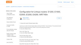 
                            13. Configuration for Linksys routers: E1200, E1500, E2500, E3200 ...